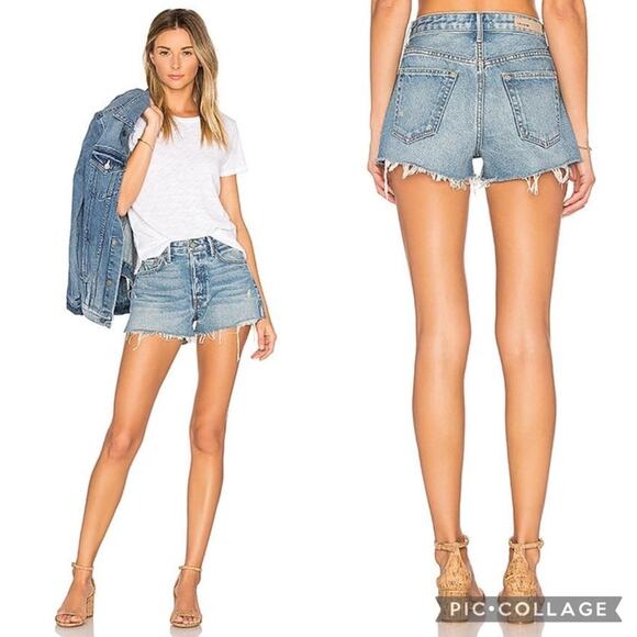 GRLFRND Cindy High-Rise Cut Off Button Fly Short in Nobody Does it Better Sz 28 - Picture 3 of 16